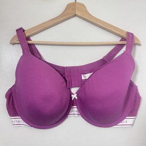Cacique Bra Womens 46D Pink Lightly Lined T Shirt Full Coverage Underwire Sporty